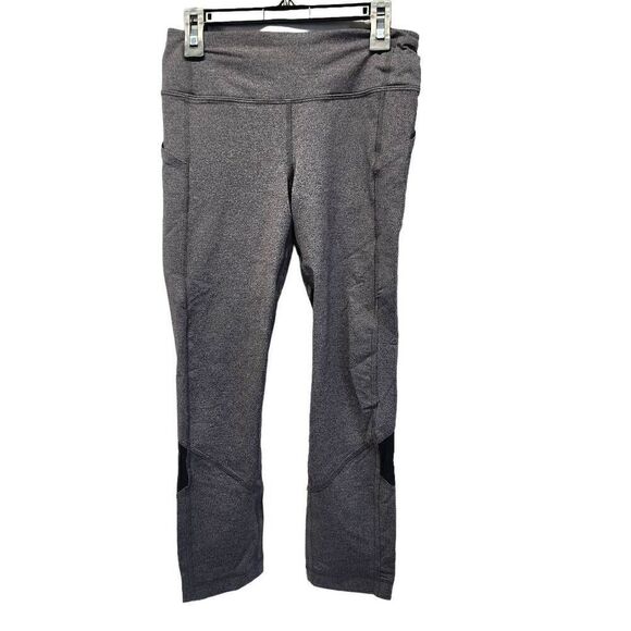 LULULEMON Pace Rival Crop 22” Heathered Black/Black Size 4 D12 - Picture 1 of 13